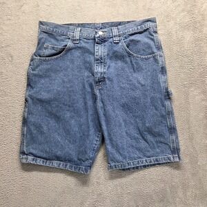 Wrangler Shorts Mens 34 Blue Carpenter Straight 10" Inseam Workwear Denim